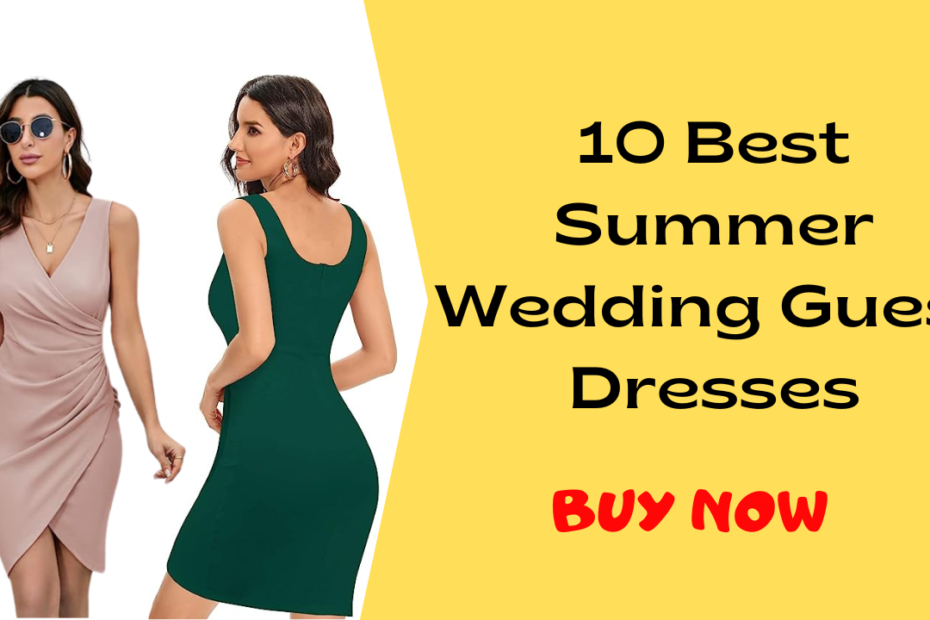 Two women in elegant summer bridesmaid and wedding guest dresses, hugging outdoors. Best Summer Bridesmaid Dresses