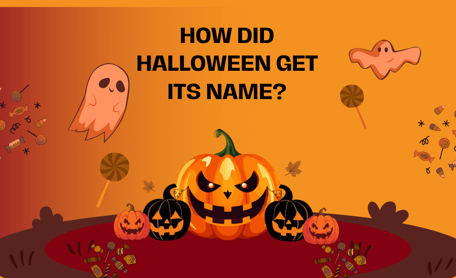 Five pumpkins with the text "How did Halloween get its name?