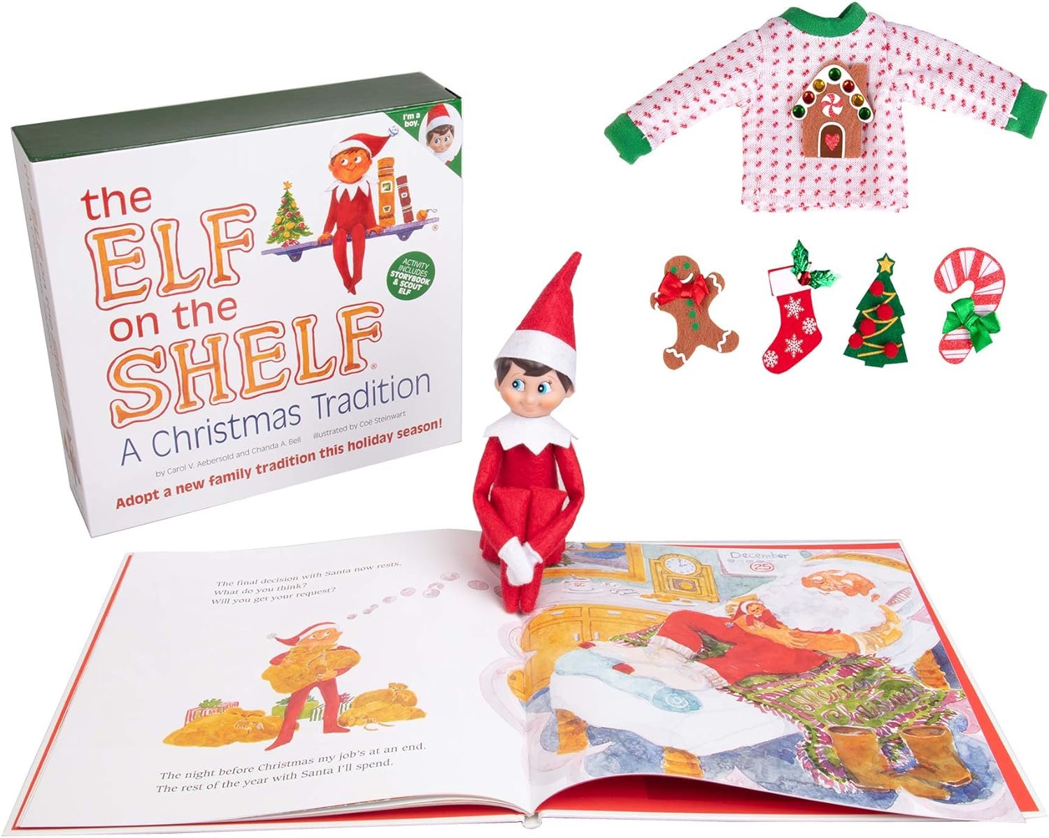 The Elf On The Shelf Boy with Customizable Christmas Sweater Set